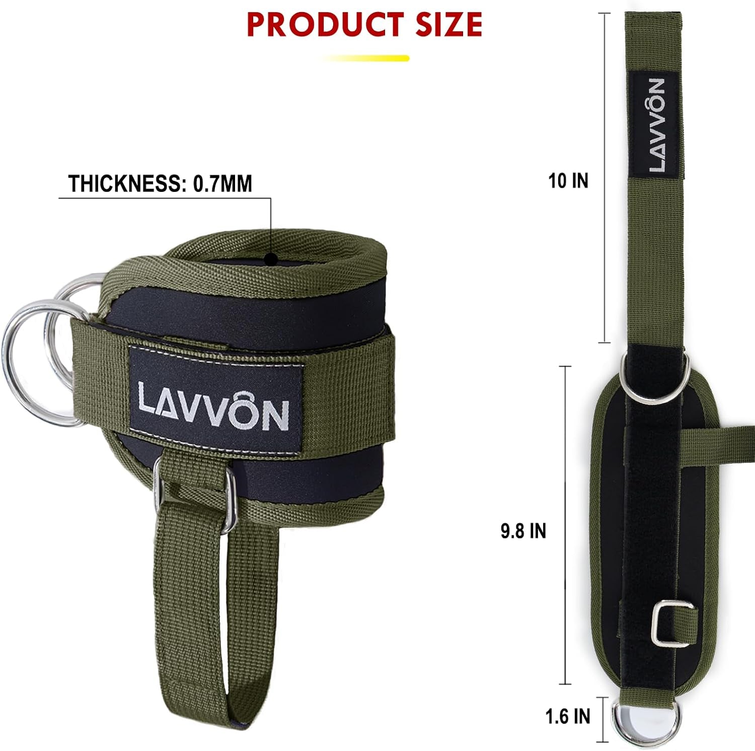 Ankle Straps for Cable Machines Kickbacks - Glute Workout Cuffs Padded | Adjustable Comfort Attachments for Gym Accessories Ankle Cuff Cable Machine Glute Kick Back Straps-Women Leg Extensions/Curls