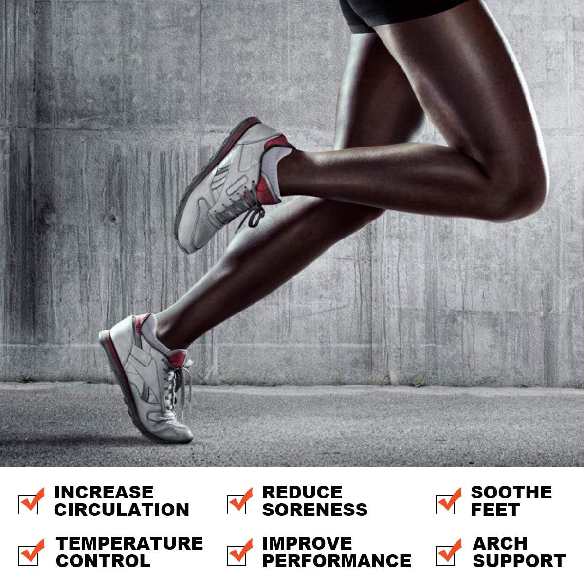 Sports Ankle Socks Thick Cushion Cotton Low Cut Running Athletic Socks for Men Women (6 Pairs)