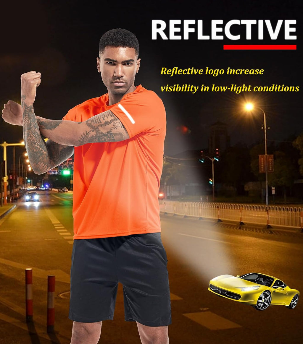 1, 3, 5 or 7 Pack Men's Workout Running Shirts,