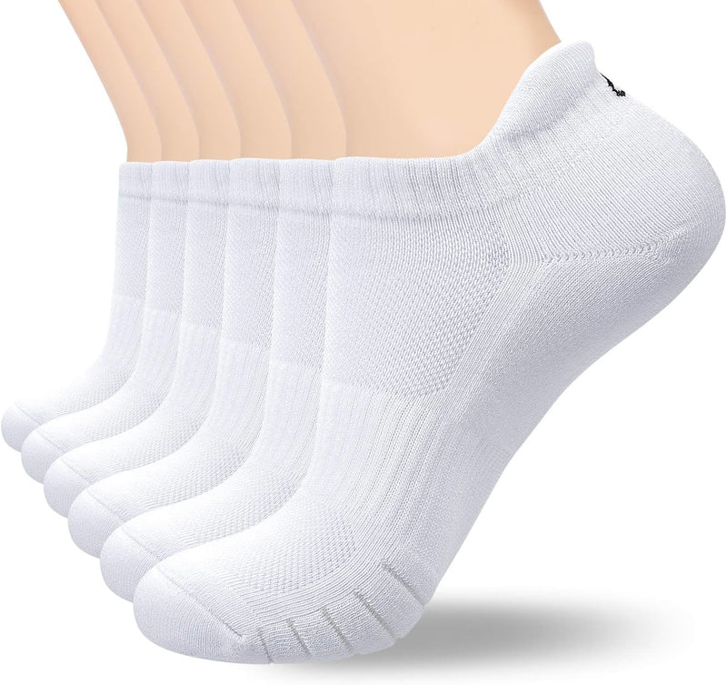 Sports Ankle Socks Thick Cushion Cotton Low Cut Running Athletic Socks for Men Women (6 Pairs)