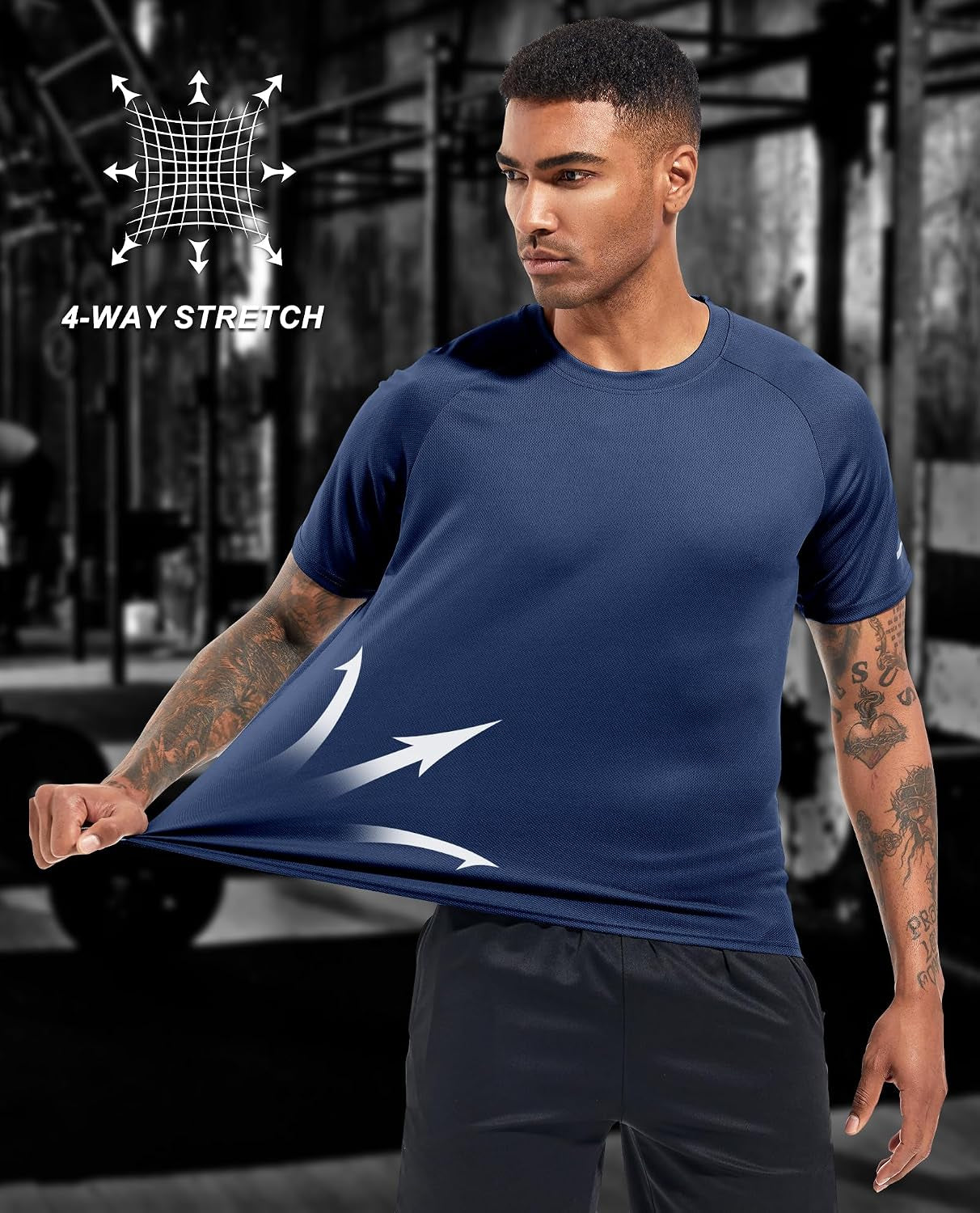 1, 3, 5 or 7 Pack Men's Workout Running Shirts,