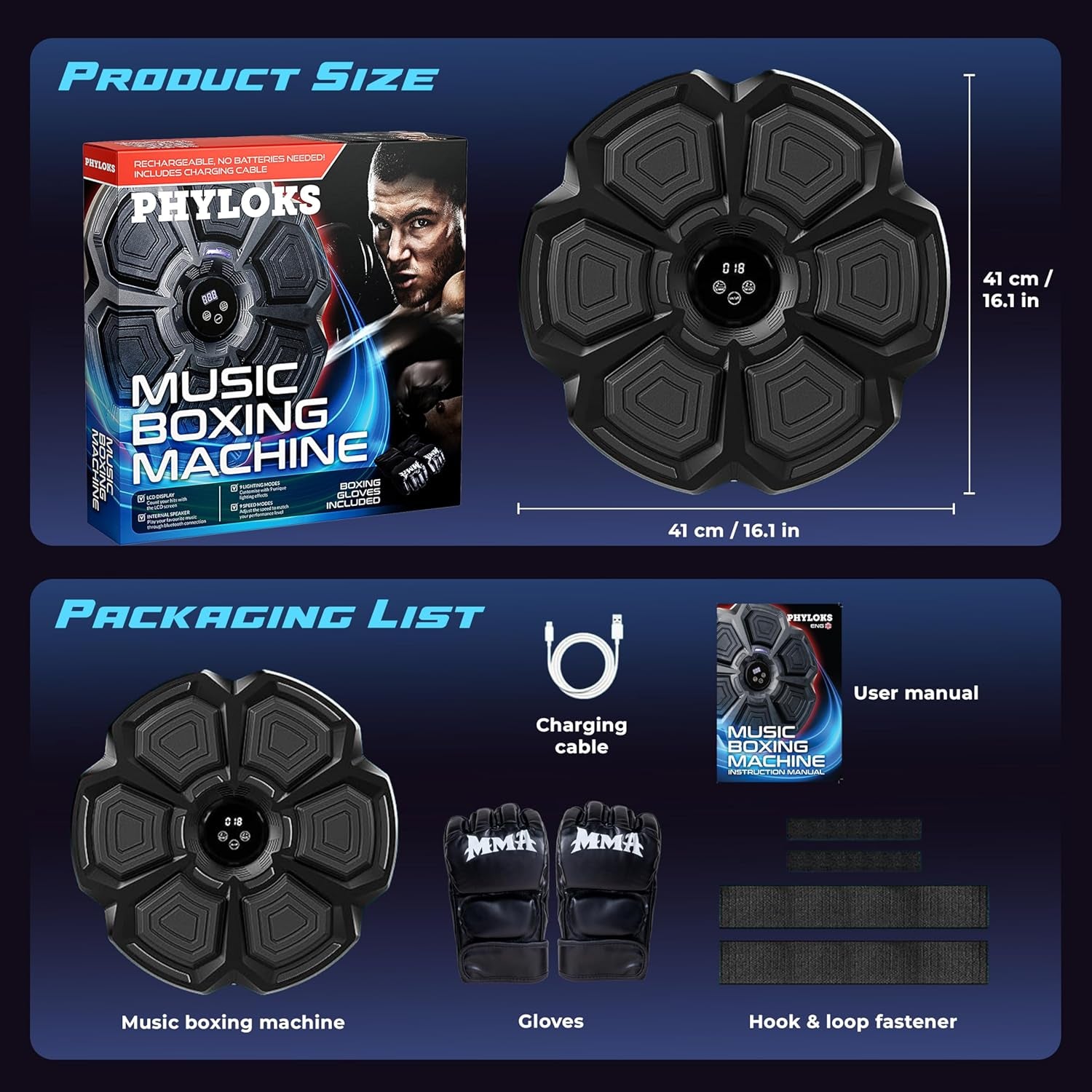 Music Boxing Machine, Smart Music Boxing Machine Kids & Adults
