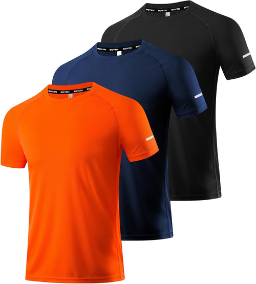 1, 3, 5 or 7 Pack Men's Workout Running Shirts,