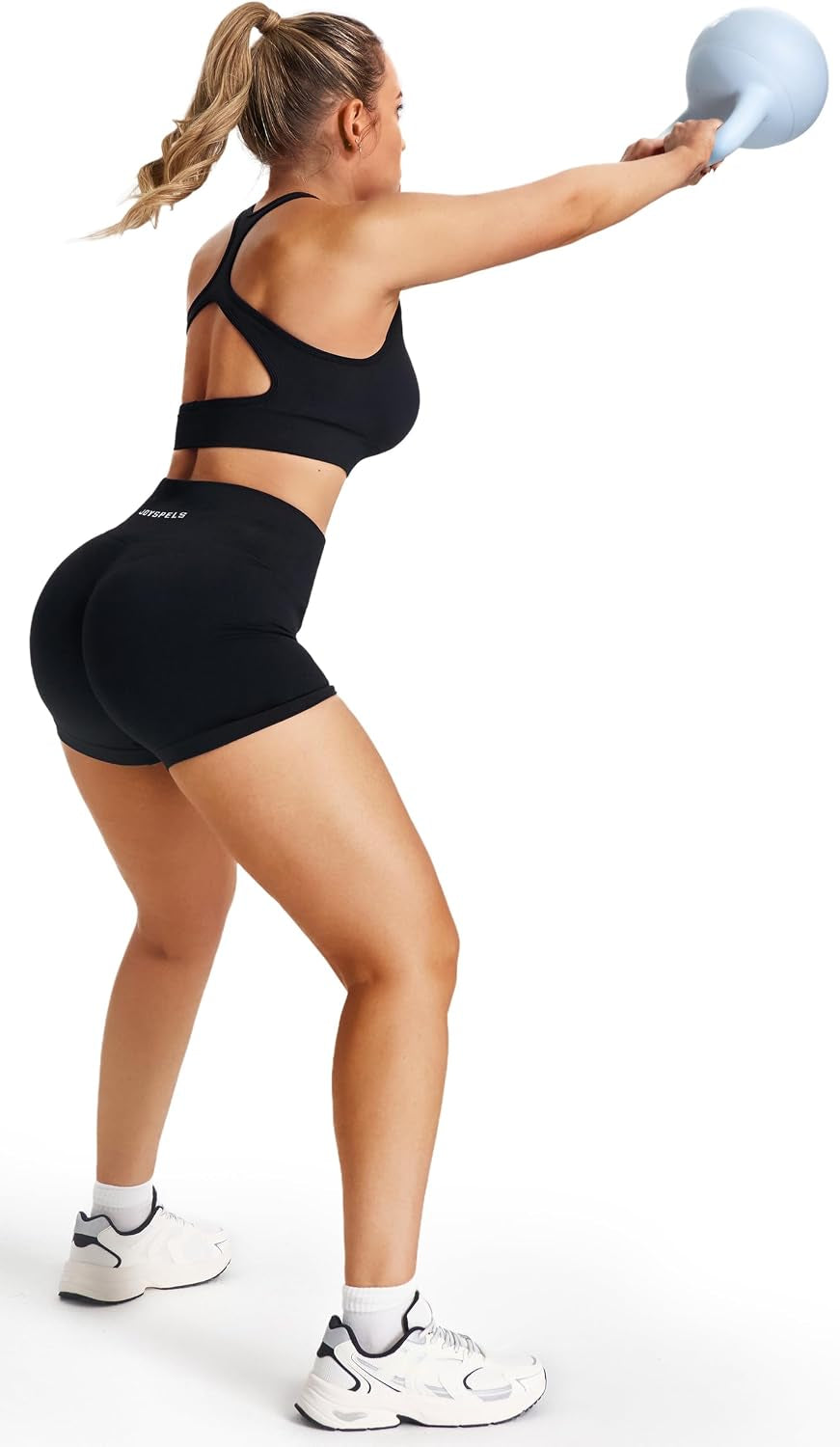 Womens Seamless Gym Shorts - High Waist Booty Running Yoga Sports Workout Activewear Shorts for Women