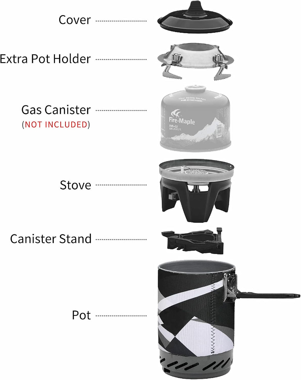 FMS-X2 Personal Cooking System Outdoor Hiking Camping Equipment