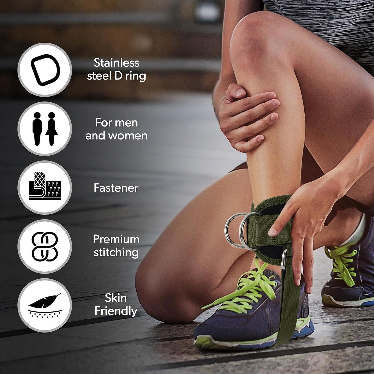Ankle Straps for Cable Machines Kickbacks - Glute Workout Cuffs Padded | Adjustable Comfort Attachments for Gym Accessories Ankle Cuff Cable Machine Glute Kick Back Straps-Women Leg Extensions/Curls