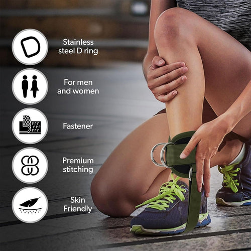 Ankle Straps for Cable Machines Kickbacks - Glute Workout Cuffs Padded | Adjustable Comfort Attachments for Gym Accessories Ankle Cuff Cable Machine Glute Kick Back Straps-Women Leg Extensions/Curls