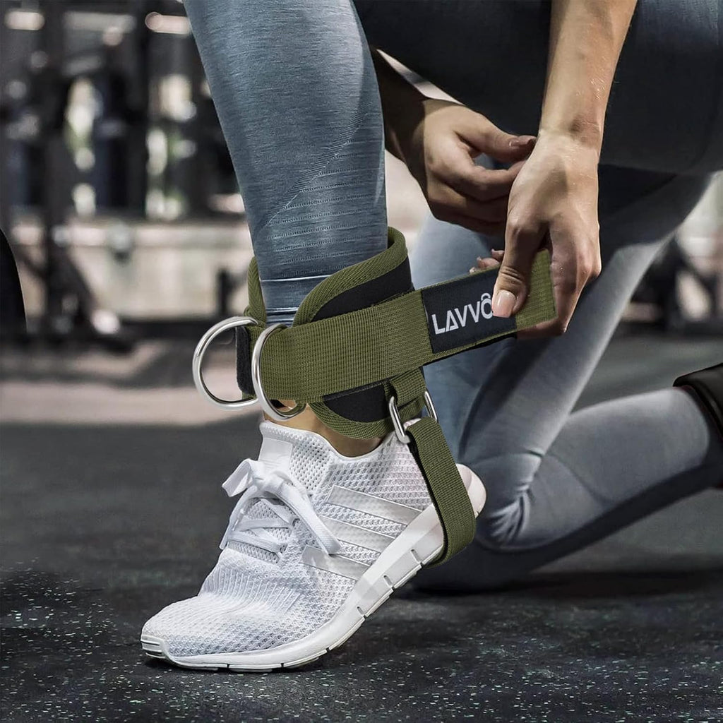 Ankle Straps for Cable Machines Kickbacks - Glute Workout Cuffs Padded | Adjustable Comfort Attachments for Gym Accessories Ankle Cuff Cable Machine Glute Kick Back Straps-Women Leg Extensions/Curls