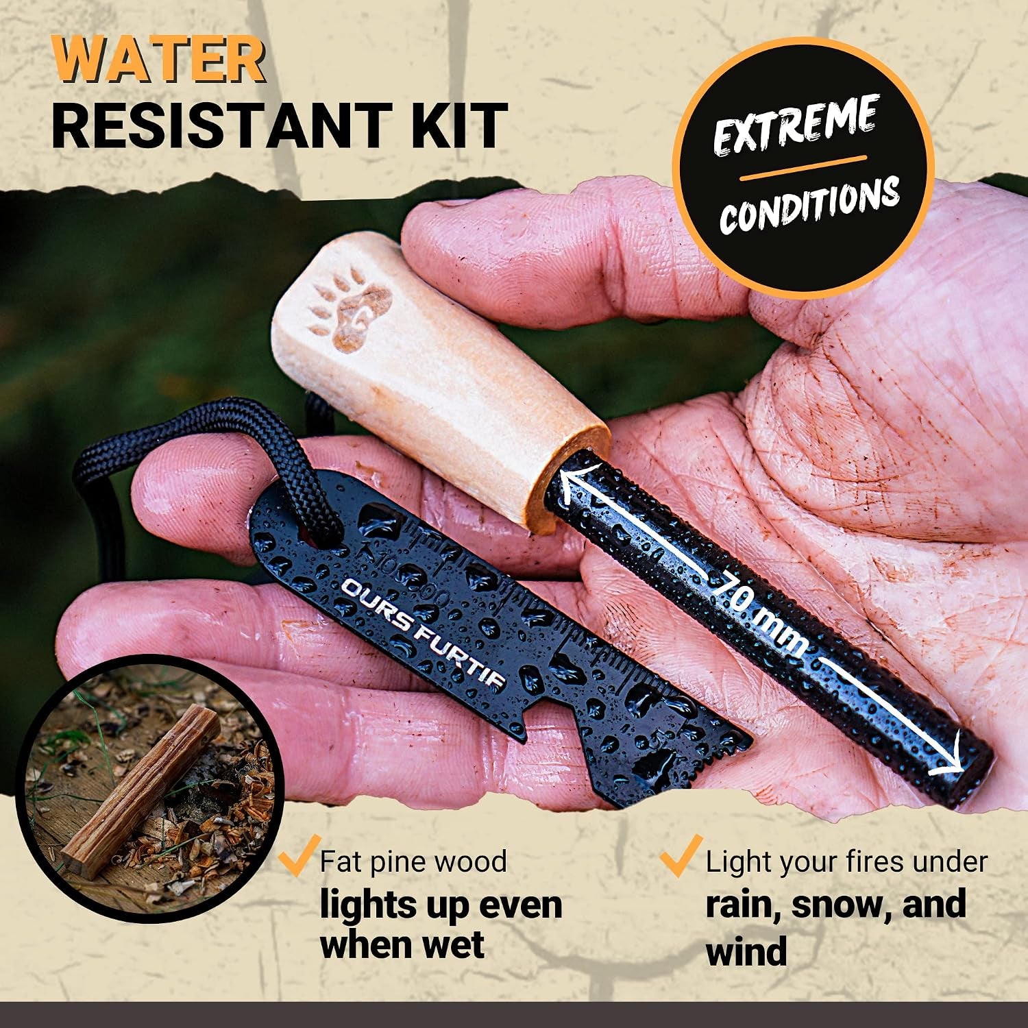 Survival Flint and Steel - Fire Starter Ferrocerium