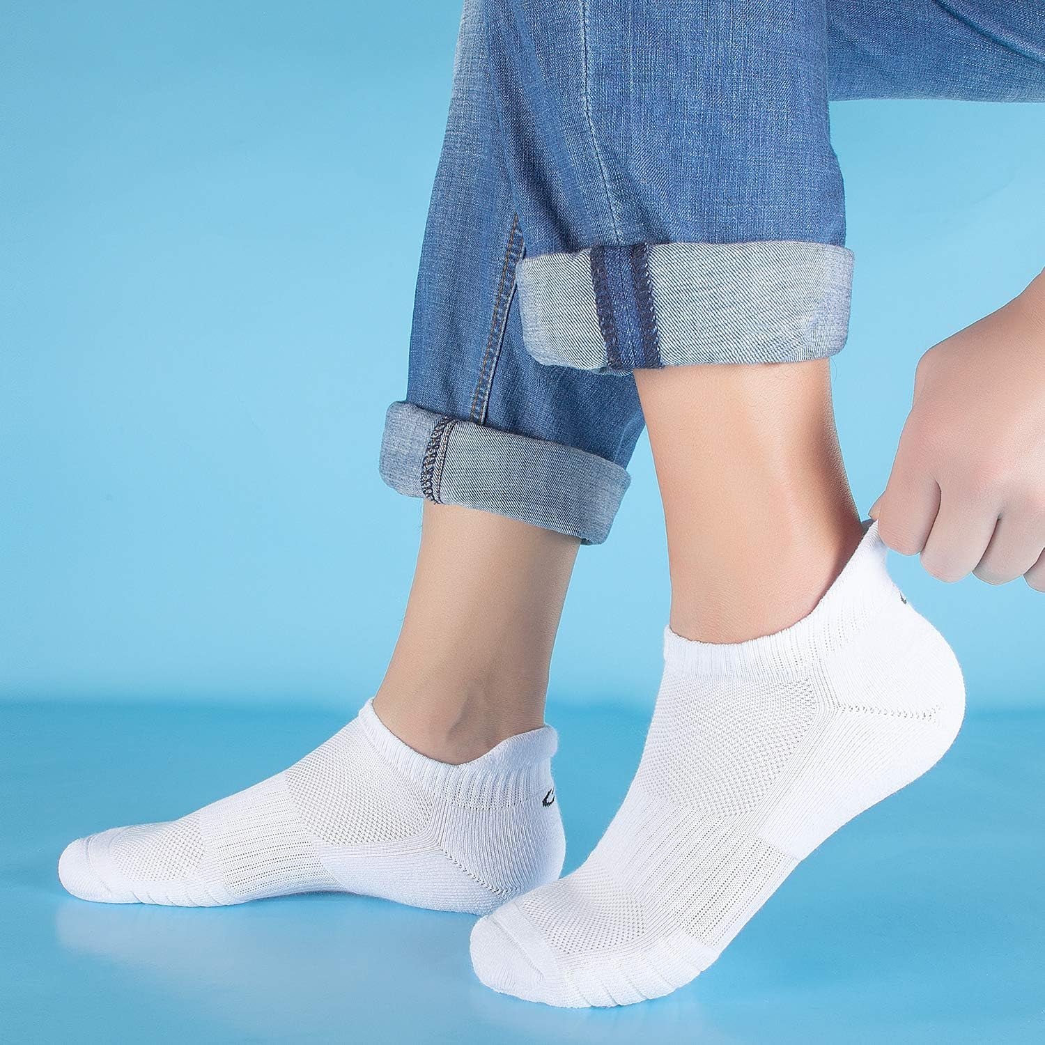 Sports Ankle Socks Thick Cushion Cotton Low Cut Running Athletic Socks for Men Women (6 Pairs)