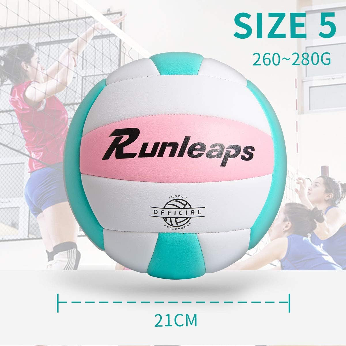 Soft Indoor Volleyball Waterproof Volleyball Light Touch Recreational Ball for Pool Gym Indoor Outdoor (Size 5)